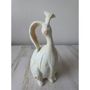 Shabby chic‎ Easter Bunny long hair statue figurine spring rabbit decor as is